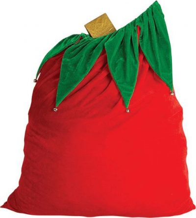 Santa Claus Velvet Bell Gift Sack Adult Costume Accessory