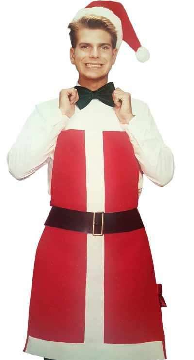 Santa Bartender Apron and Hat Adult Costume Set