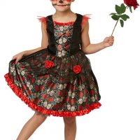 Red Rose Day of the Dead Child Costume