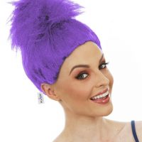 Purple Troll Doll Gnome Fluffy Costume Adult Wig