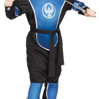 Raven Ninja Blue Chrome Child Costume
